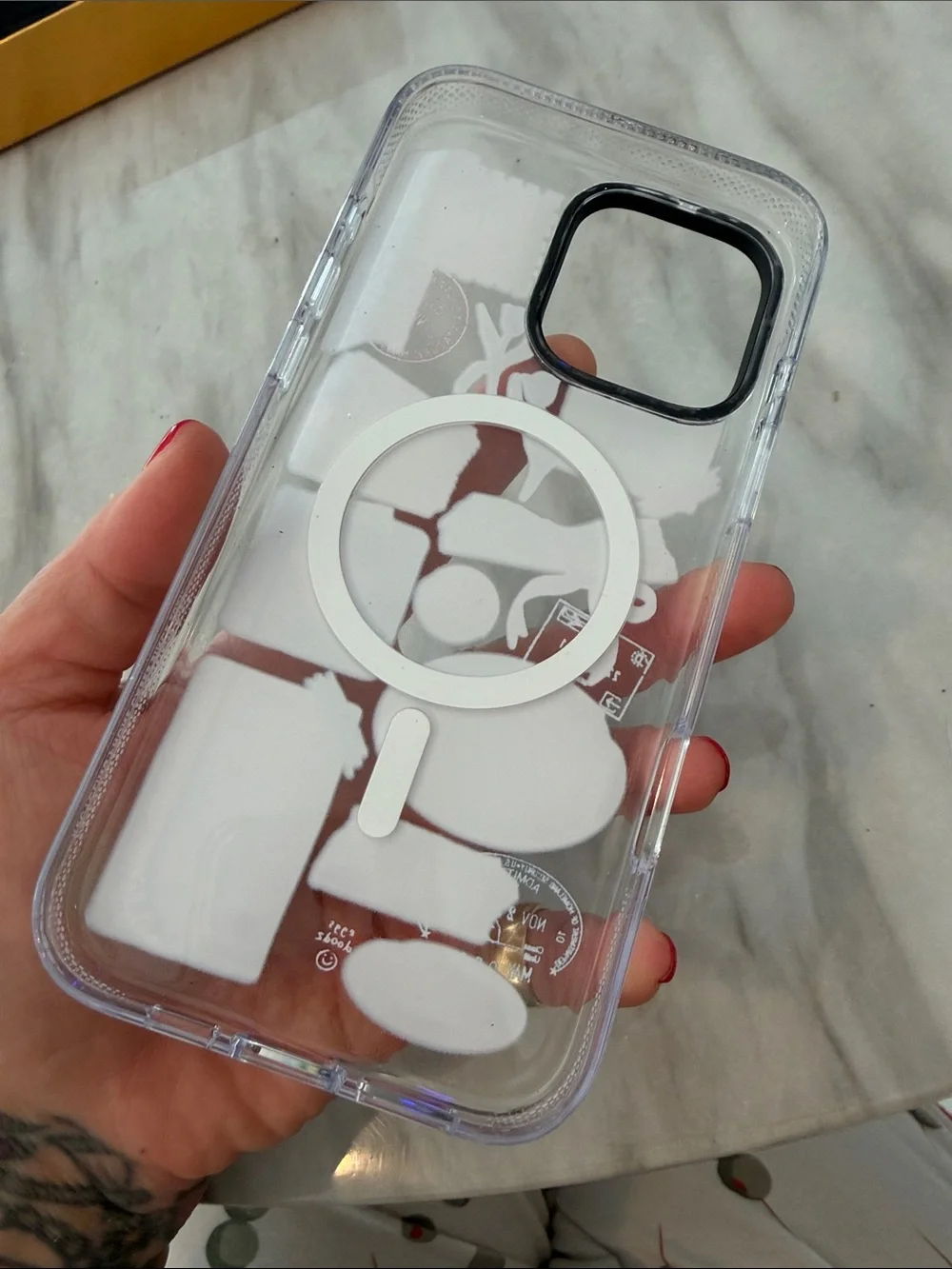 NWOT Casetify YOU ARE ENOUGH clear Decorative Phone Case Pink Sticker Collage